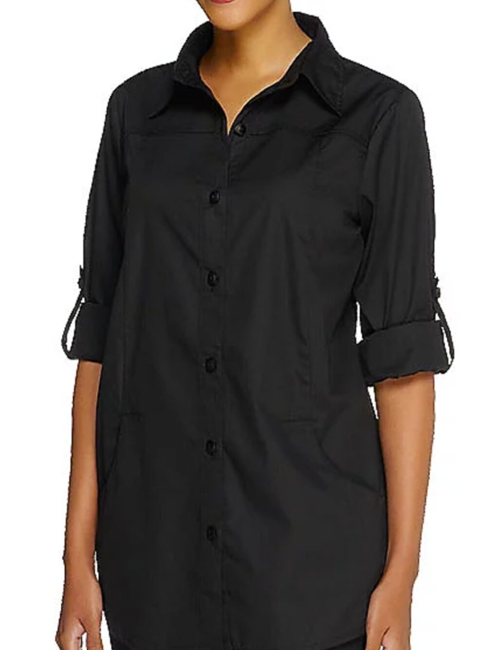 Joan Rivers Boyfriend Shirt with Scoop Pockets  16747